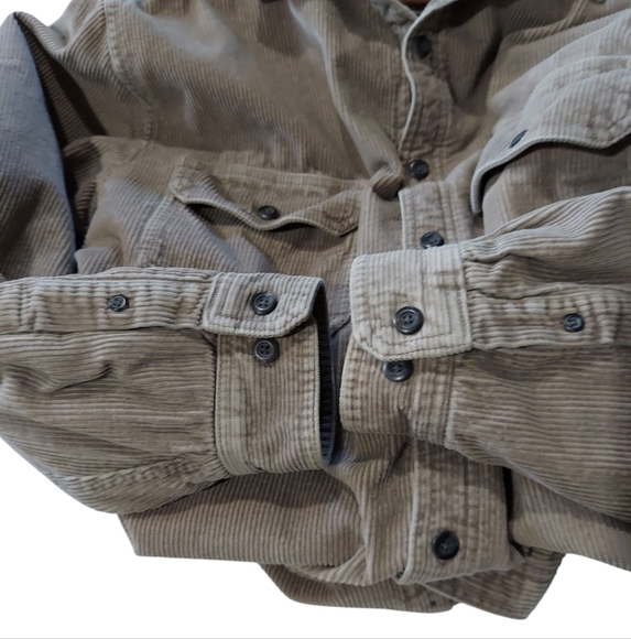 Corduroy Plaid Lined Men's Jacket Tan XL - Picture 6 of 6